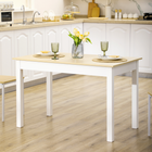 HOMCOM Scandinavian Dining Table with Wood Effect Top & Thick Legs for 4-6 - Oak-Large dinner table top provide enough space for four to six people