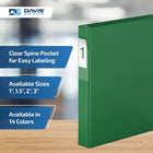 Davis Group Premium Economy Binder - D Ring - 1" - Green - 6 Pack-D Ring, Non-Locking