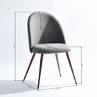 Homy Casa Upholstered Guest Chairs - Grey Fabric - 2 Pack-Ideal for vanity tables, offices, bedrooms, or reading corners.