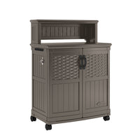 Suncast Patio Storage and Prep Station - Stoney-Multi wall panels are engineered for strength and durability.