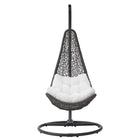 Modway Abate Wicker Rattan Outdoor Patio Swing Chair - Grey White-Synthetic Rattan Weave