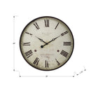 Monarch Specialties Clocks 20" Round Wall Clock - Antique Brown -Durable slim plastic frame with glass surface ensures long-lasting quality with a quartz movement for accurate timekeeping