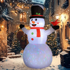 Outsunny 12' Lit Inflatable Rotating Snowman Christmas Decoration-White and rotating colourful LED lights create a jolly, magical, and eye-catching effect 