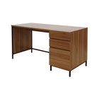 Sully Bay St. 3 Drawer Desk - Walnut-Sturdy metal frame