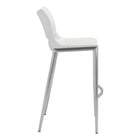 Zuo Ace Barstool - White/Silver - Set of 2-3 year limited warranty