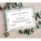 St. James Glass Frames for Certificates, Diplomas & Documents - Decorative Border - Silver Foil - 8.5" x 11" - 2 Pack-Rear-opening allows quick and easy document insertion
