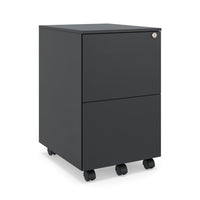 Ceha Canada 2-Drawer Metal Pedestals - Black-EFFICIENT SPACE UTILIZATION & SECURITY: Optimize your file organization with this compact file cabinet that provides ample storage without taking up much floor space. Rest assured of the safety and privacy of your documents with the included key lock