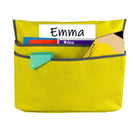C-Line Small Chair Cubbie - 12" - Sunny Yellow - 2 Pack-Made with dual pockets, the Chair Cubbie simply slides over the top of the chair to instantly create more storage locations within the student's desk space