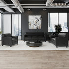 Flash Furniture Hercules Diplomat Wood Reception Sets, Black (BT827SETBK)-Black LeatherSoft Upholstery