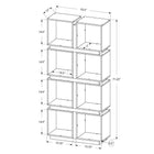 Monarch Specialties 7076 71"H Bookcase - White/Grey-Dimensions: 71"H x 34"W x 12"D