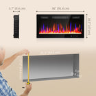 HOMCOM 36" Electric Wall Fireplace with Eco Mode - 1500 W-Enjoy realistic flame effects with or without heat for year-round ambiance
