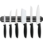 Tramontina Plenus Cutlery Stainless Steel Knife Set with Black Polypropylene Handles - 7 Piece Set-Set Includes: 1x 3" Vegetable Knife, 1x 5" Steak Knife, 1x 5" Boning Knife, 1x 5" Cleaver, 1x 7" Utility Knife, 1x 7" Chef's Knife & 1 Magnetic Holder