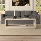 Hudson&Canal Lonni 47" Wide Rectangular Coffee Table - Alder White-Clean with a soft, dry cloth and no harsh chemicals or abrasive cleaning materials