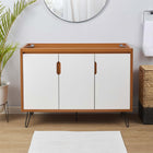 Modway Energize 48" Double or Single Sink Compatible Bathroom Vanity Cabinet - Cherry/White-Metal Hairpin Legs
