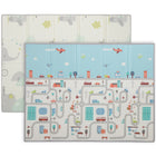 Qaba Baby Play Mat - Large Foam Playmat - 77" L x 58" W - Track & Elephant Theme-Flip between a track car pattern and a cute elephant pattern 