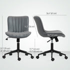 HOMCOM Armless 360-Degree Swivel Computer Desk Chair - Dark Grey-Height adjusts from 17.7" to 21.7" (45-55 cm) with a reliable class-three gas lift