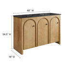 Modway Appia 48" Double Sink Bathroom Vanity - Oak/Black-Plumbing Cut-Out