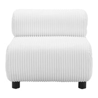 Zuo Rahat Accent Chair - White-Velveteen strips corduroy fabric