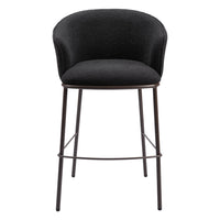 Zuo Essen Barstool - Black/Bronze-Armrest support
