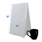 Flipside Premium Corrugated Plastic Dry Erase Tabletop Marquee Easel - 11" x 17" - 12 Pack-Measuring at a compact 11" x 17", our countertop easel strikes the perfect balance between compact size and effective display area for a variety of uses.
