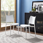 Modway Hipster Dining Side Chair - White - 2 Pack-Sturdy polypropylene plastic