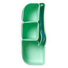 b.box Silicone Bento Tray Lunchbox - Forest-Bento tray styles feature a handy slot for nesting lunchbox cutlery or snacks and a whole fruit section for apples or pears