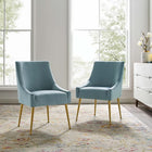 Modway Discern Upholstered Performance Velvet Dining Chair - Light Blue - 2 Pack-Velvet Polyester Upholstery