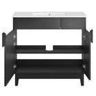 Modway Miles 36" Bathroom Vanity - White/Black-8