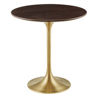 Modway Lippa 20" Round Wood Side Table - Gold Cherry Walnut-Modern Side Table