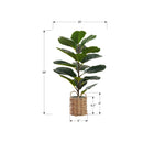 Monarch Specialties 28" Artificial Indoor Fiddle Tree - Floor - Beige Woven Basket-This easy-care faux potted plant is made from the highest quality materials and requires no maintenance or watering, for a sustainable, environmentally friendly decorative accent that will last a lifetime