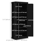 HOMCOM 72.5" H Freestanding 4-Door Kitchen Pantry Cabinet with Shelves - Black-Magnetic doors with round handles make it easy opening and closing 