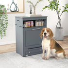 PawHut Pet Feeder Station Storage Cabinet and Container - Grey-Made of an MDF board, which is so and resistant 