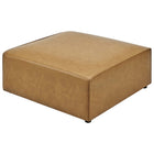 Modway Mingle Vegan Leather Ottoman - Tan-Sturdy Plastic Legs