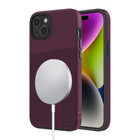 AXS PROTech Plus MagSafe Compatible Sleek Dual-layered Anti-Shock Case for Apple iPhone 15 Plus - Sangria-Drop resistant up to 10 feet