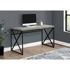 Monarch Specialties I 7451 Computer Desk 48"L, Grey Reclaimed Wood-Look and Black Metal-Thick panel table top