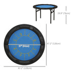 Soozier 47" Foldable Poker Table 8 Player Blackjack Game Table - Black-Professional Blackjack poker layout and rules on the tabletop 