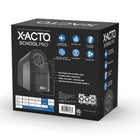 X-ACTO SchoolPro Electric Pencil Sharpener-SafeStart motor stops shaving when bin is removed