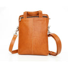 Ashlin Genuine Leather Laptop Bag - Medium Brown-2 exterior compartments