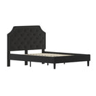 Flash Furniture Brighton Queen Size Tufted Upholstered Platform Bed - Black Fabric-Arched Headboard