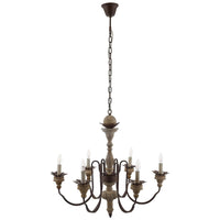 Modway Bountiful Vintage French Pendant Ceiling Light Candelabra Chandelier - Brown-Vintage French Candelabra Chandelier