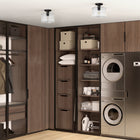 Hudson&Canal Henri 10" Wide Semi Flush Mount with Glass Shade - Matte Black/Clear-Paired with a clear drum glass shade