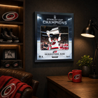 Frameworth Carolina Hurricanes 2026 Stanley Cup Champions: Sebastian Aho Ice Design PhotoGlass Framed Photo - 18" W x 22" H-Professionally framed in Canada: The image is printed in ultra high definition directly onto the glass itself and finished in a black frame