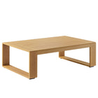 Modway Lirienne Outdoor Patio Aluminum Faux Wood Coffee Table - Natural-Outdoor Patio Coffee Table