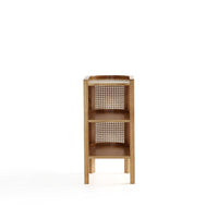 Manhattan Comfort Versailles 11.81" Industry Chic End Table - Nature-Modern - Industry Chic Cane End Table Perfect for Living Room and Bedroom Use