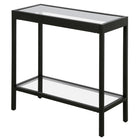 Hudson&Canal Alexis 24"W Rectangular Side Table - Blackened Bronze-Tabletop and shelf each have a weight capacity of 20 lbs