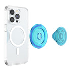PopSockets PopGrip For Magsafe Round With Adapter Ring - Translucent Electric Blue-50% stronger magnets*