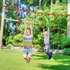 Outsunny Kids Ninja Slackline 30-Piece Set with 10m Rope-Easily hang between 2 large trees spaced 5 to 10 meters apart 