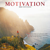 Plato 2026 Motivation Monthly Hanging Wall Calendar - 12" W x 24" H  - English-Photography - Enjoy stunning, full-color photographs or artwork every single month