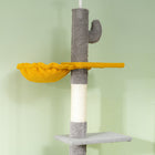 PawHut 90.5" - 108" Floor-To-Ceiling Cat Tree - Light Grey-Top post, stable base and anti-tipping kit ensure safety 