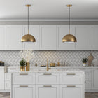 Hudson&Canal Octavia 15.75" Wide Pendant with Metal/Glass Shade - Brass/Brass and White-Clean with a soft, dry cloth and no harsh chemicals or abrasive cleaning materials